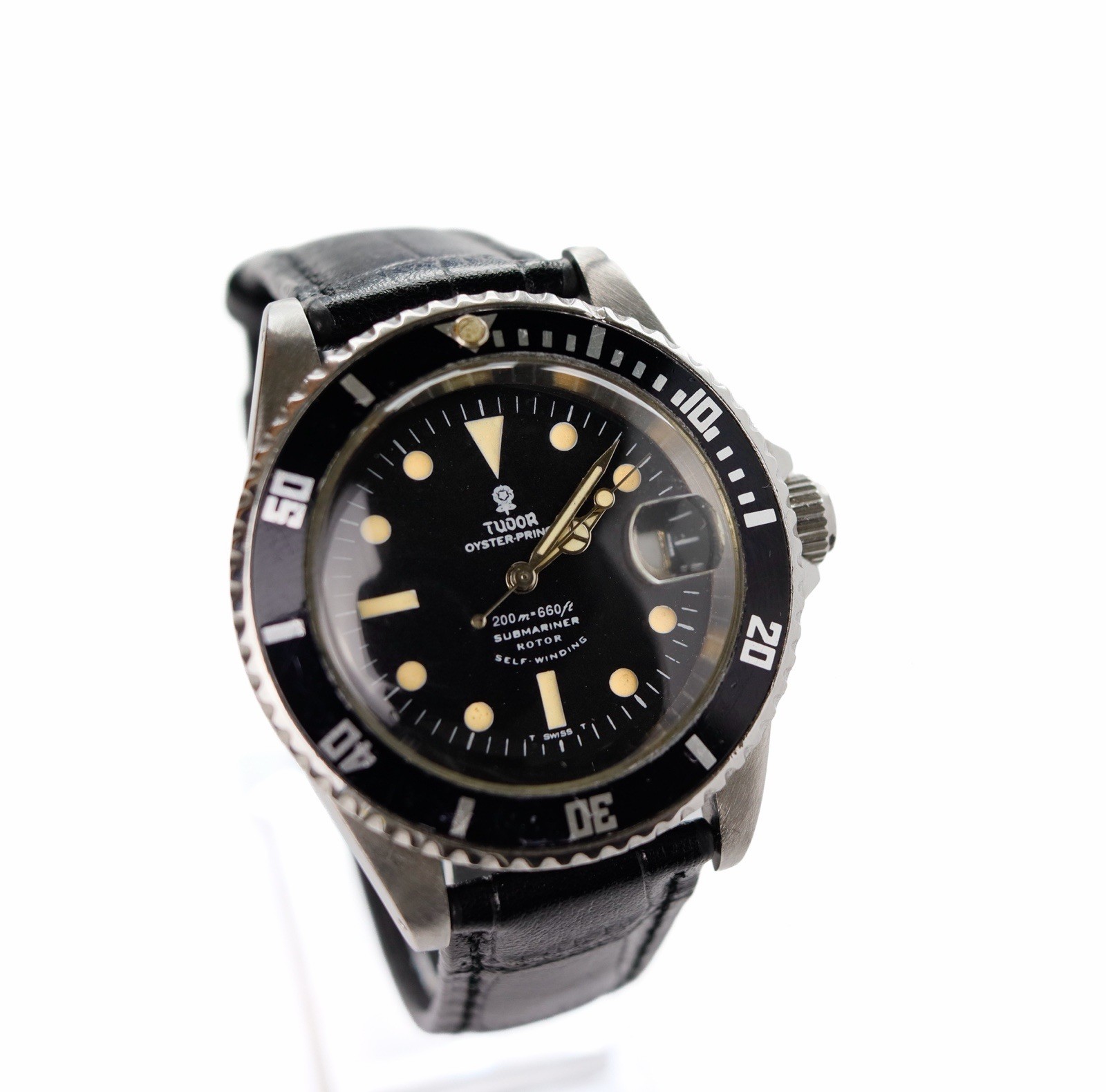 TUDOR BY ROLEX SUBMARINER REF. 7016/0 ROSE DIAL VINTAGE AUTOMATIC WATCH