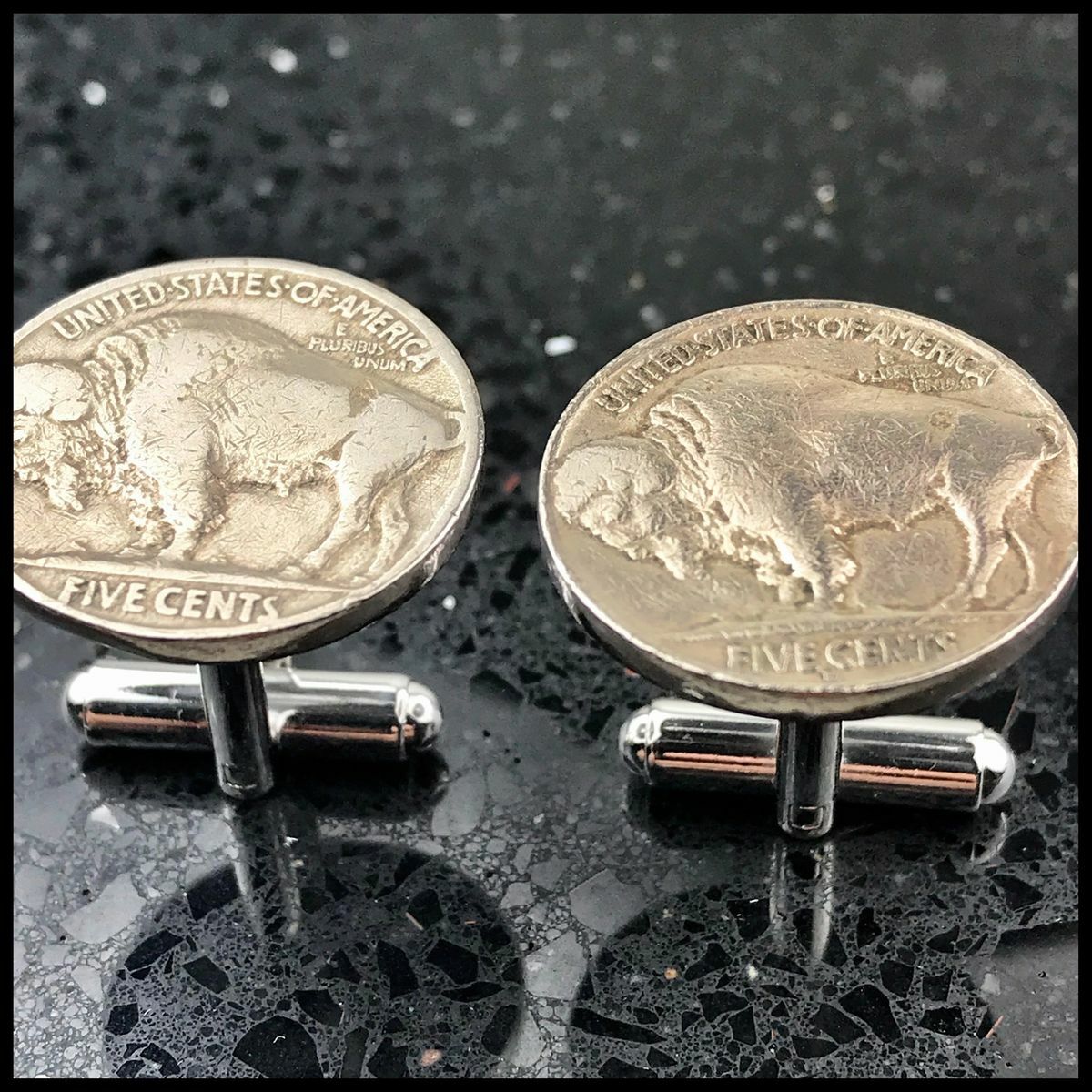 Vintage Buffalo Nickel Cufflinks Authentic 5 Cent American Coins Currency Vintage Buffalo Nickel Cufflinks Authentic 5 Cent American Coins Currency