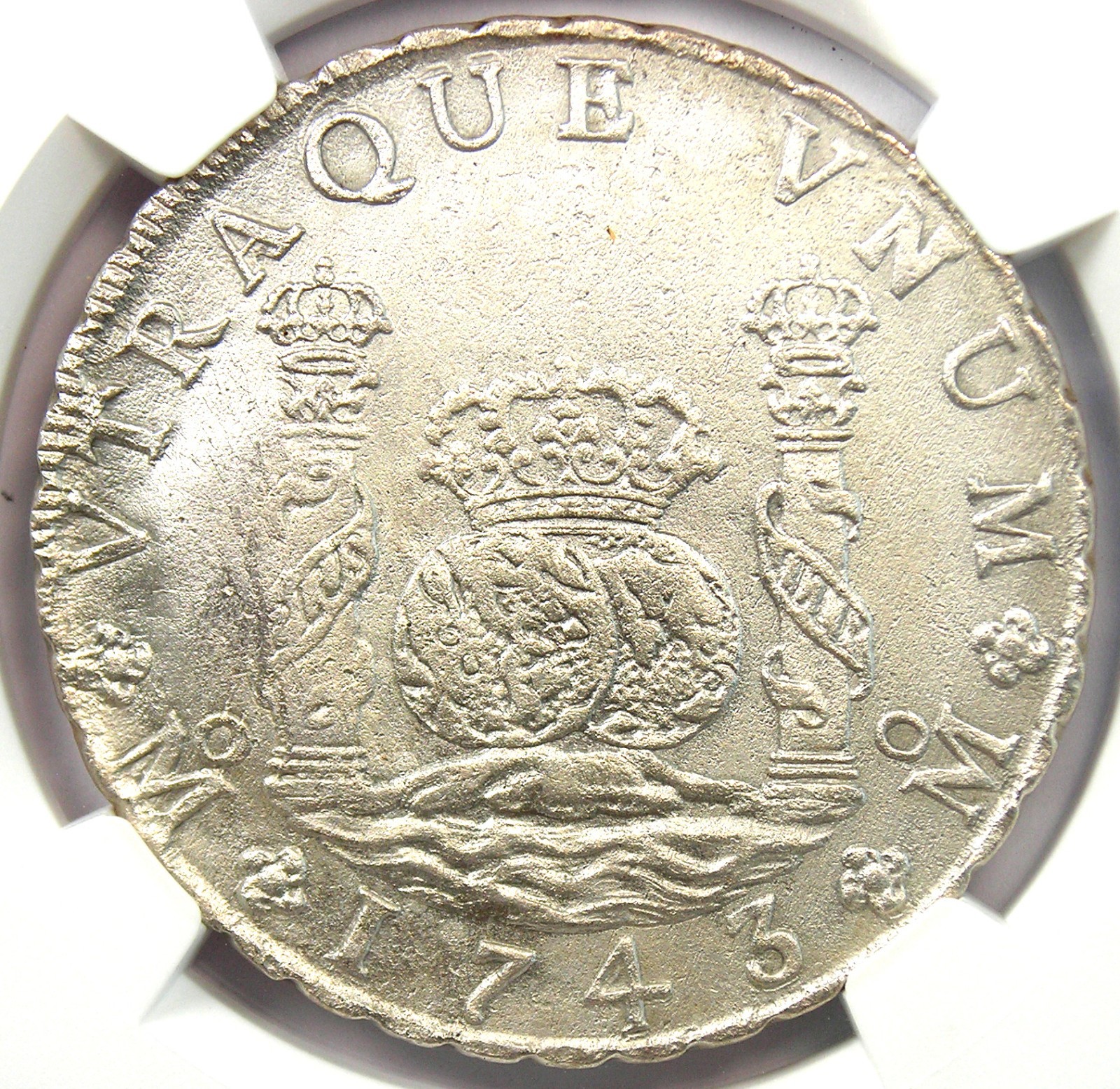 1743 Mexico Pillar Dollar 8 Reales Coin (8R) - NGC Uncirculated Detail (UNC MS)