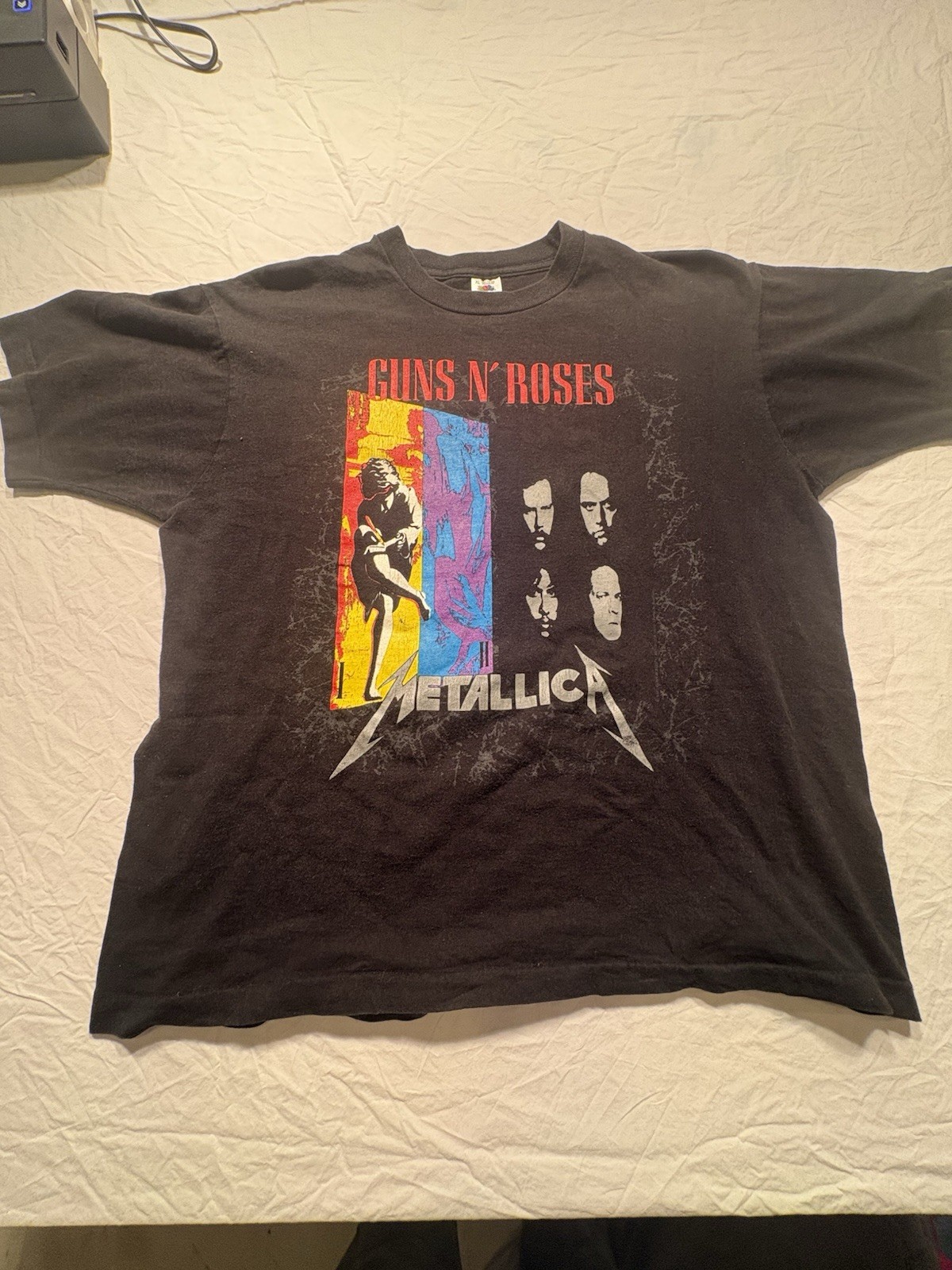 1992 Tour Metallica X Guns And Roses Tee On Fruit Of The Look Made In USA Tag