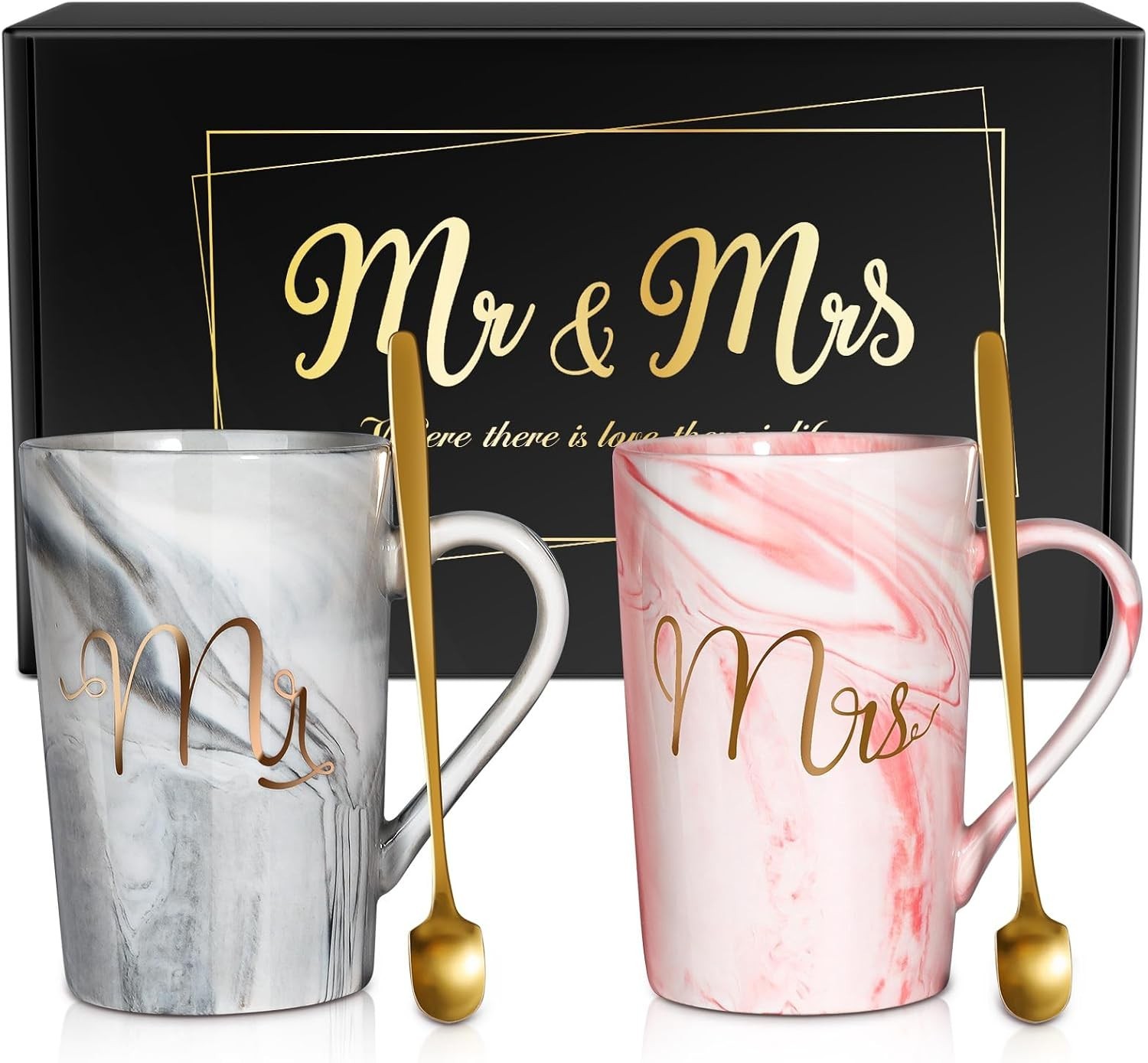 Wedding Gifts for Couples 2026 Mr and Mrs Mug Set Bridal Shower Engagement Ch...
