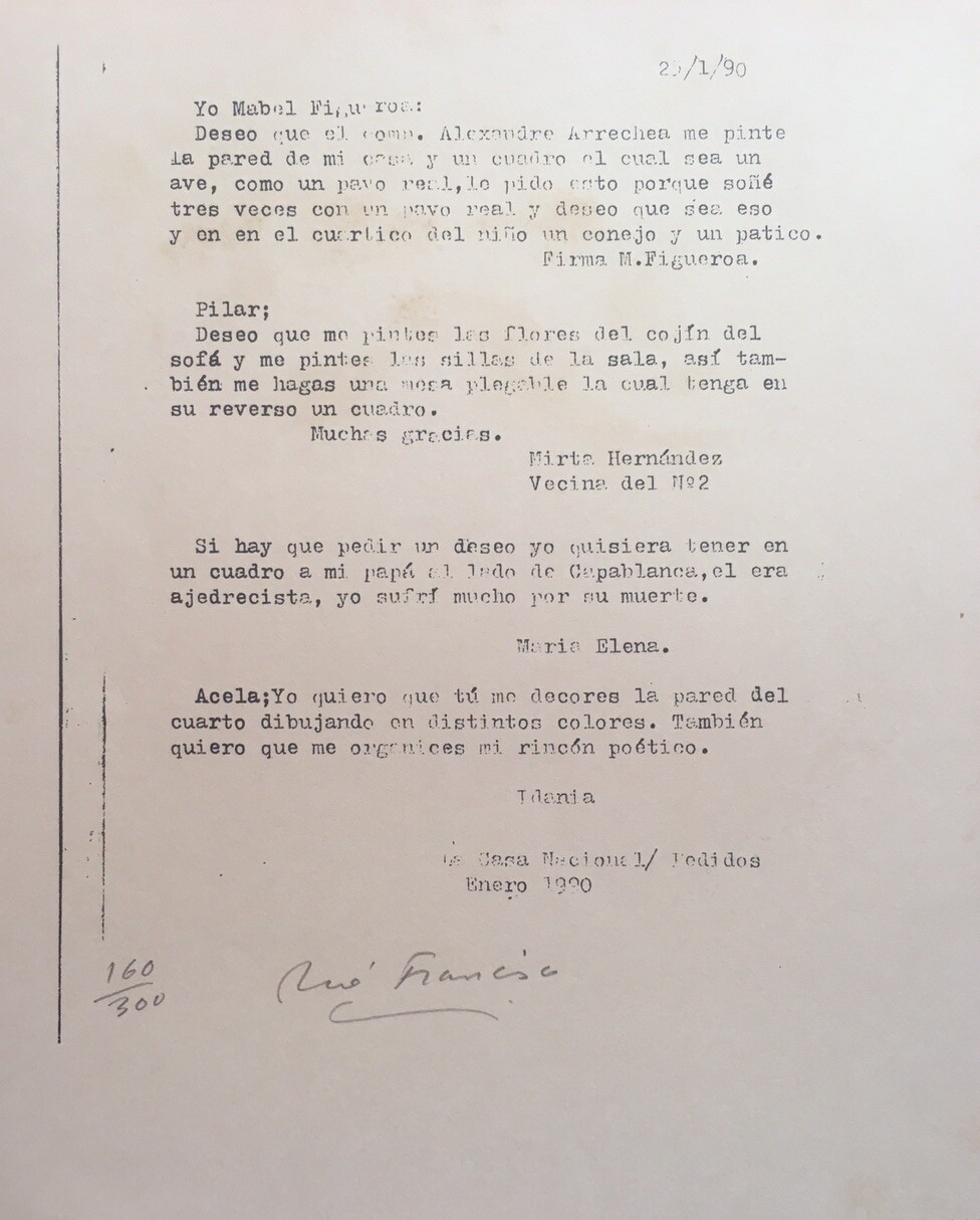 Written signed by René Francisco Rodríguez Hernández. Original
