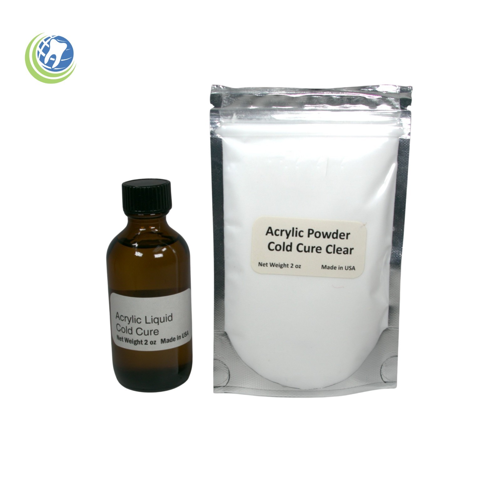 Dental Laboratory Dentist Self Cure Self Curing Acrylic MINI Kit CLEAR 2oz/2oz