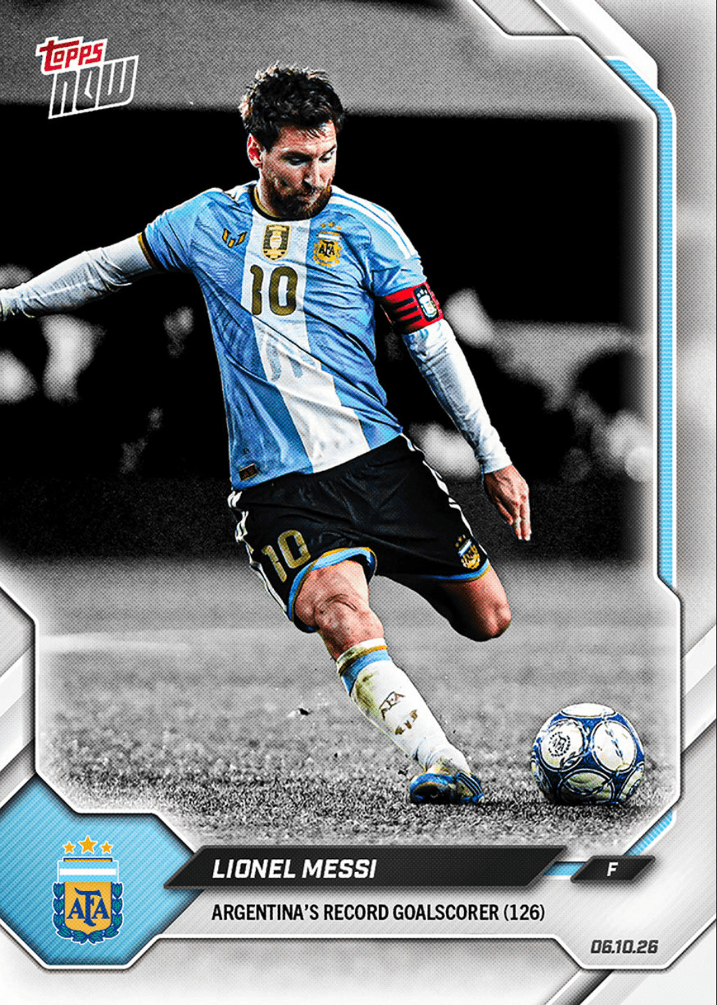 2026 Topps Now Lionel Messi #VAR3 Argentinas Record Goal Scorer (126) Card 2026 Topps Now Lionel Messi #VAR3 Argentinas Record Goal Scorer (126) Card