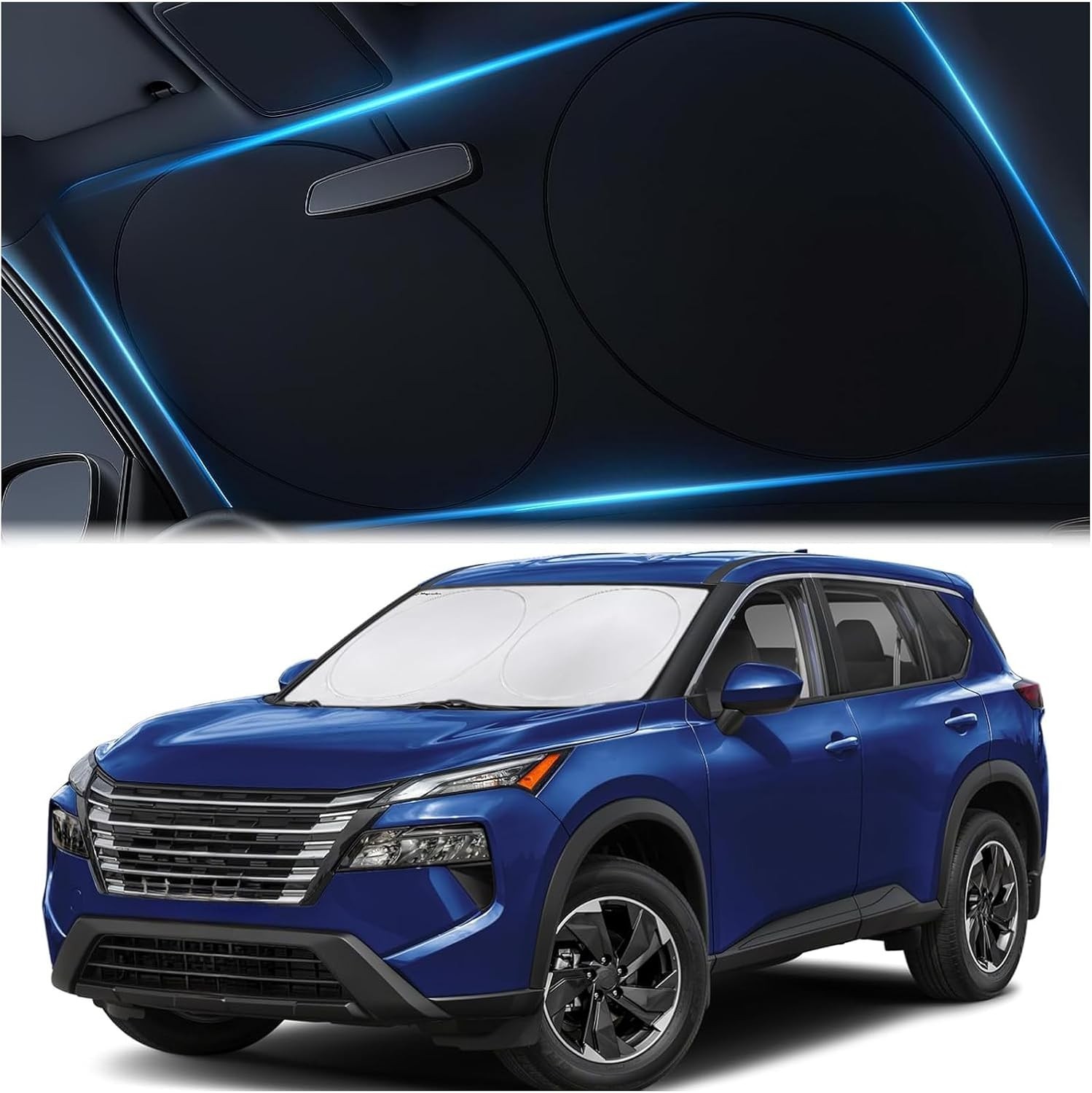 WOLFBOX Graphene Car Windshield Sun Shade, Foldable Front Window Sunshade Cover WOLFBOX Graphene Car Windshield Sun Shade, Foldable Front Window Sunshade Cover