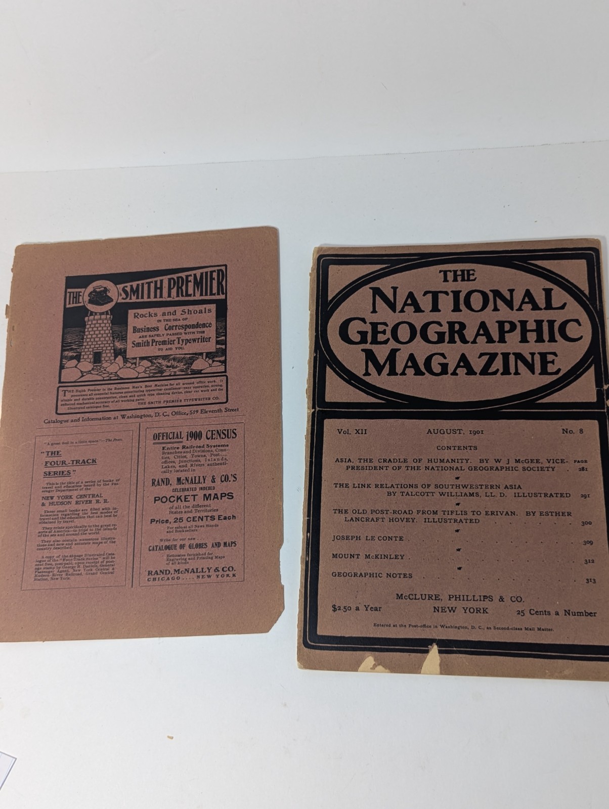 Antique The National Geographic Magazine Aug 1901 Vol XII No 8 Original Issue