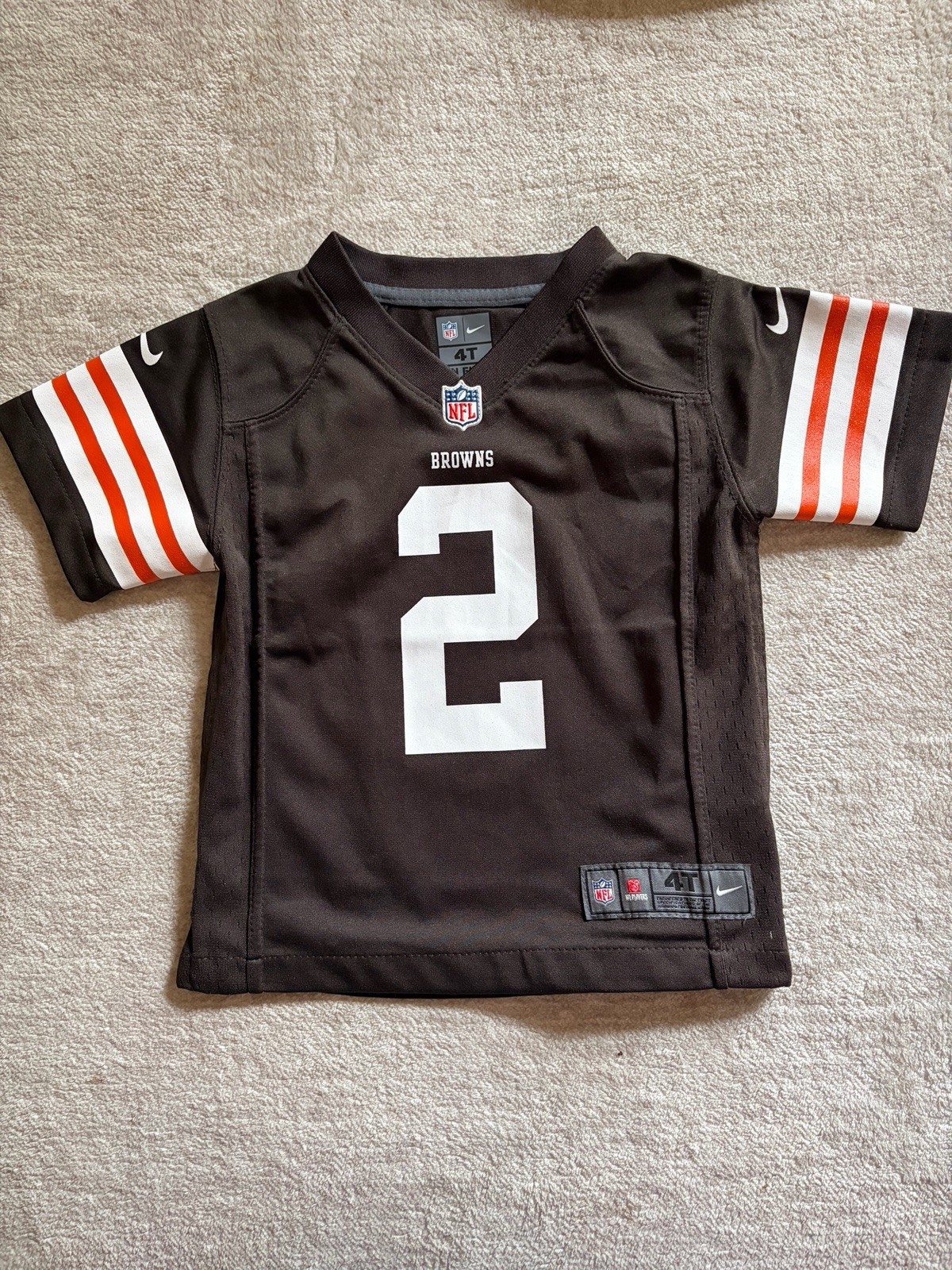 Cleveland Browns Johnny Manziel Nike NFL Jersey Brown 4T Toddler Baby On Field