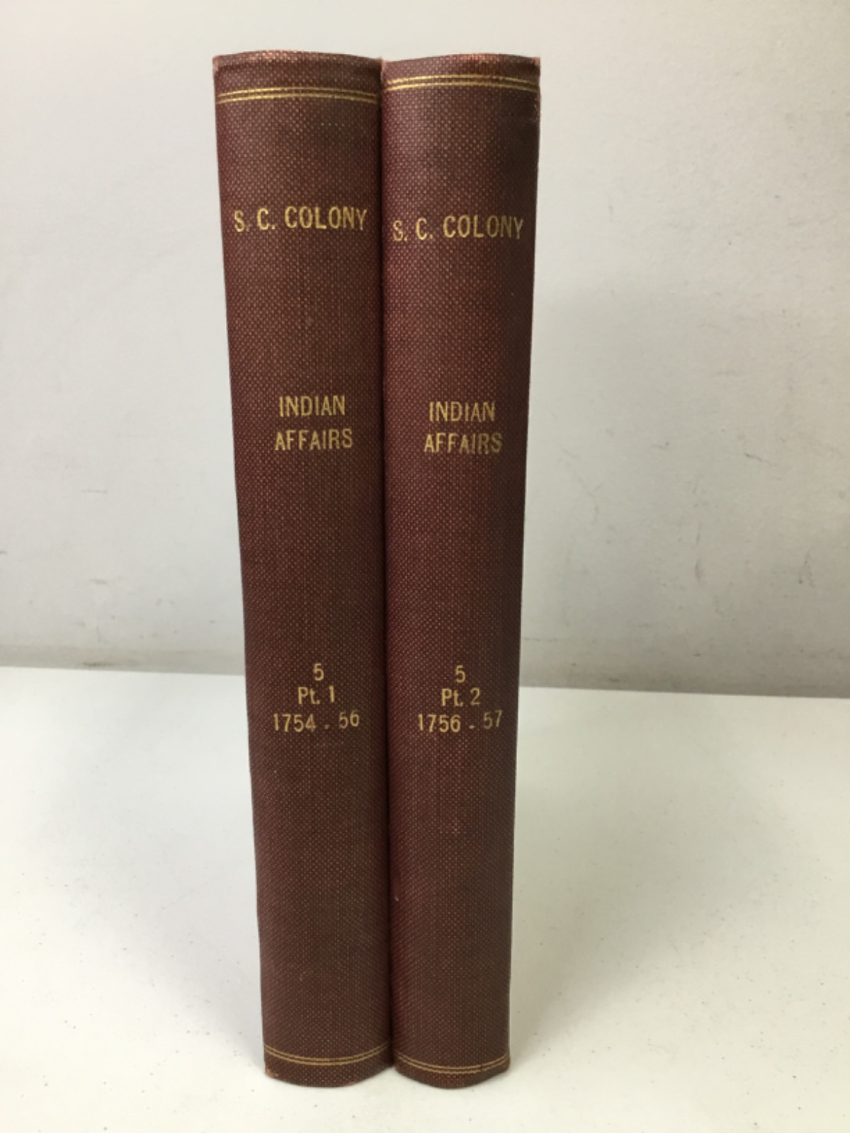RARE South Carolina Indian Affairs Vol 5 Parts 1&2, 1754-1756 & 1756-1757. HC