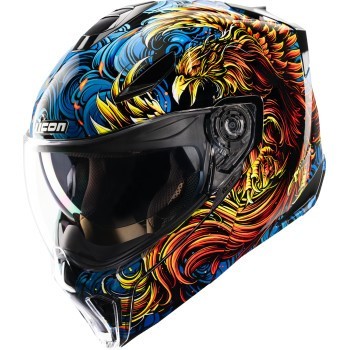 Icon Threshold Modular Helmet Full Face - Burn Birdie Blue - Adult Size Small Icon Threshold Modular Helmet Full Face - Burn Birdie Blue - Adult Size Small
