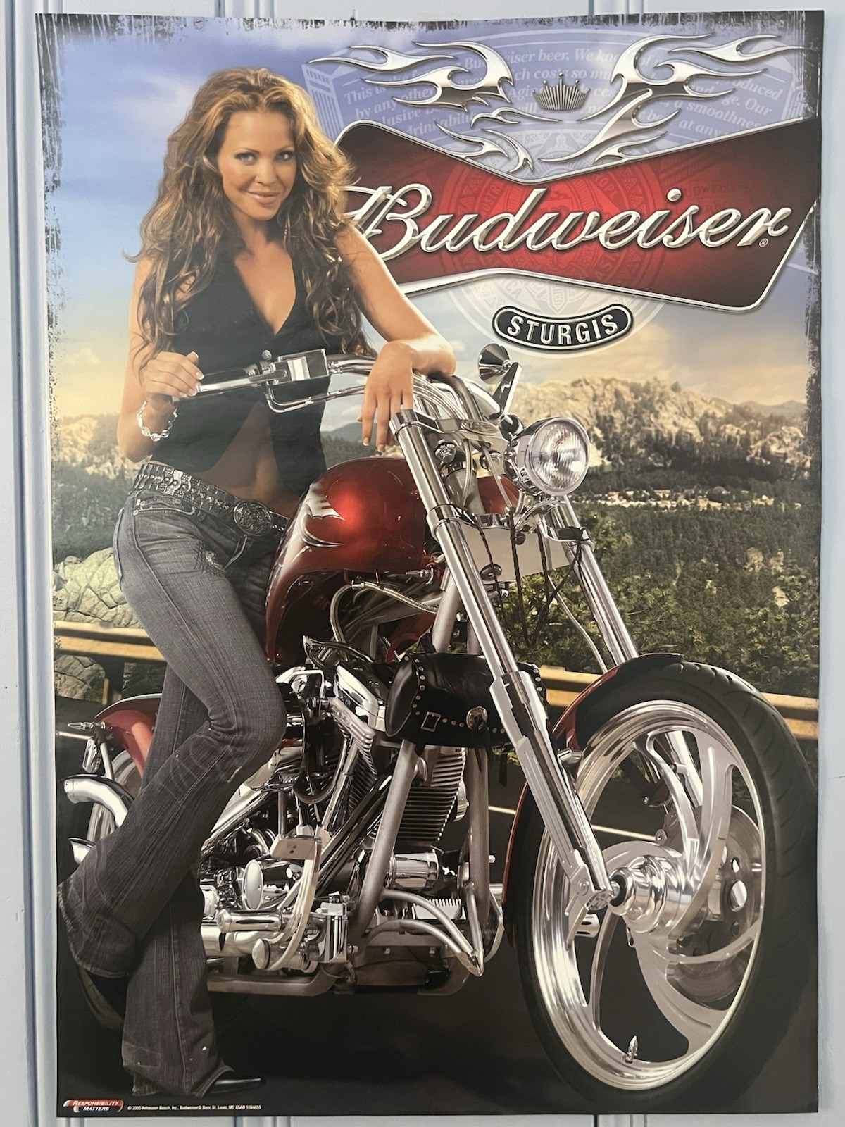 2 Budweiser Sturgis/America Motorcycle Babe Posters 2 Budweiser Sturgis/America Motorcycle Babe Posters