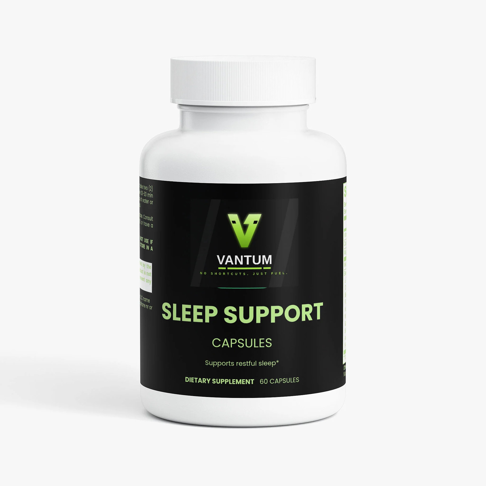 Vantum Sleep Support Capsules, Melatonin & Ashwagandha, Natural, 60ct