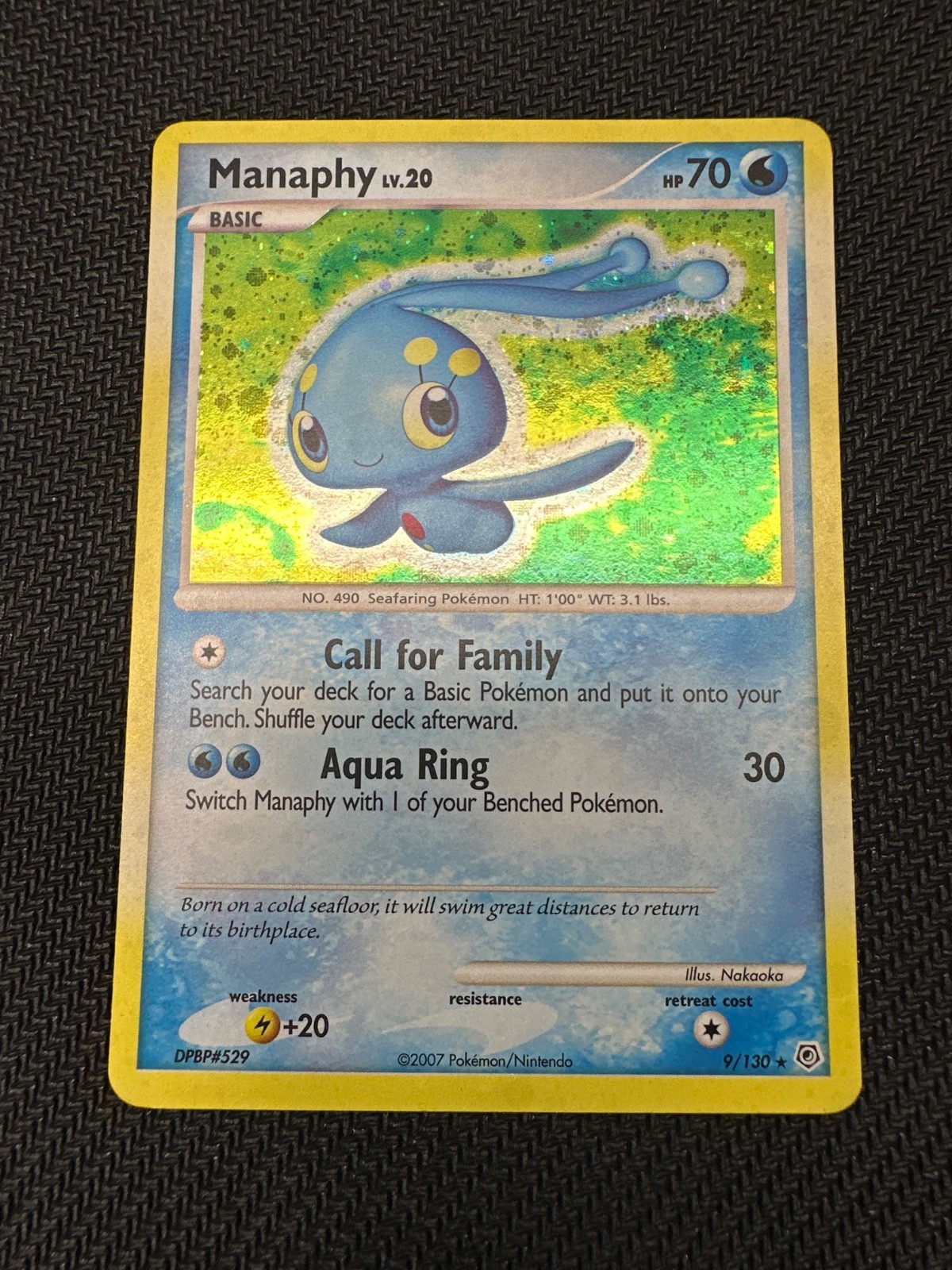 Manaphy 9/130 Diamond and Pearl Holo Rare LP