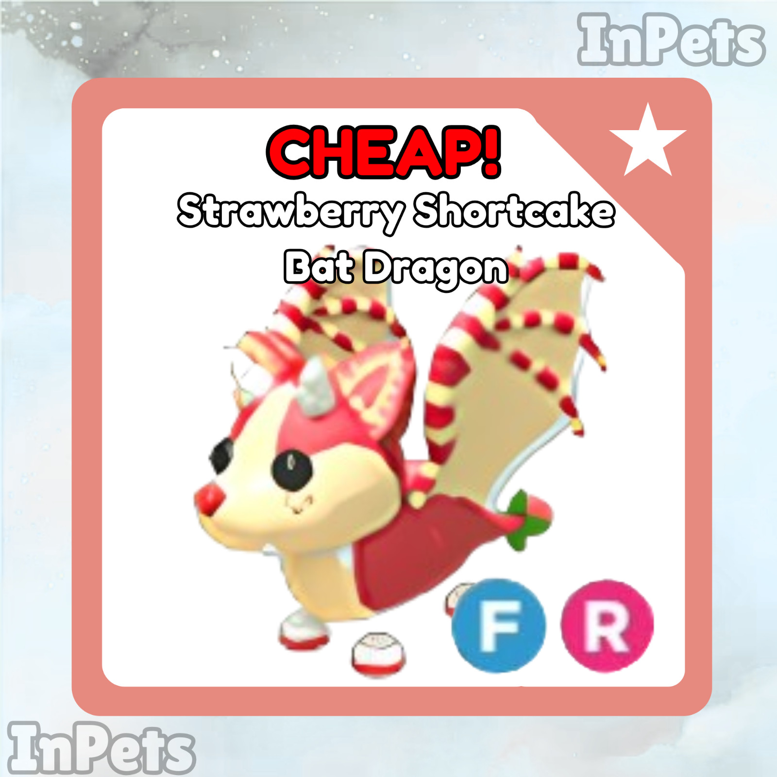 Strawberry Shortcake Bat Dragon - Fly Ride | Adopt From Me Today ❤️ | InPets