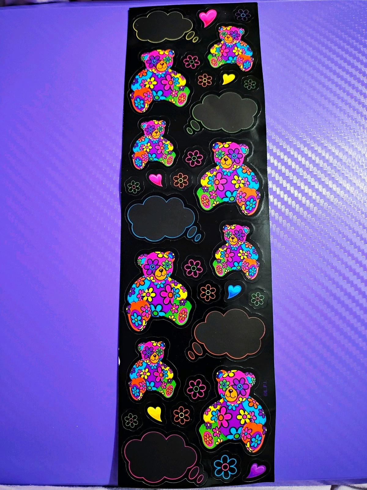 Vintage Lisa Frank Dream Writers Teddy Bear Sticker Strip S453 Vintage Lisa Frank Dream Writers Teddy Bear Sticker Strip S453