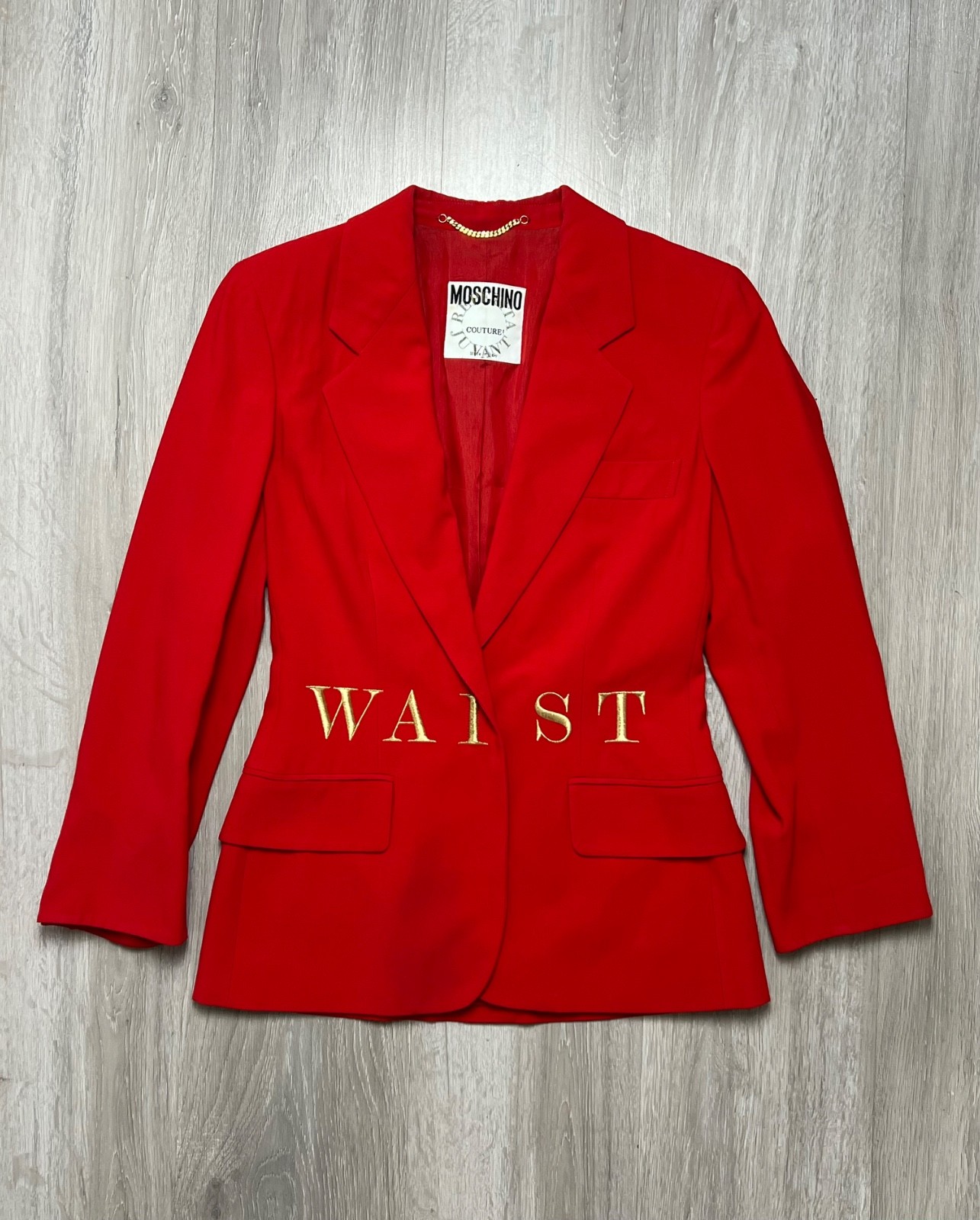 MOSCHINO Waist of Money 1991 Runway Blazer RARE Vintage