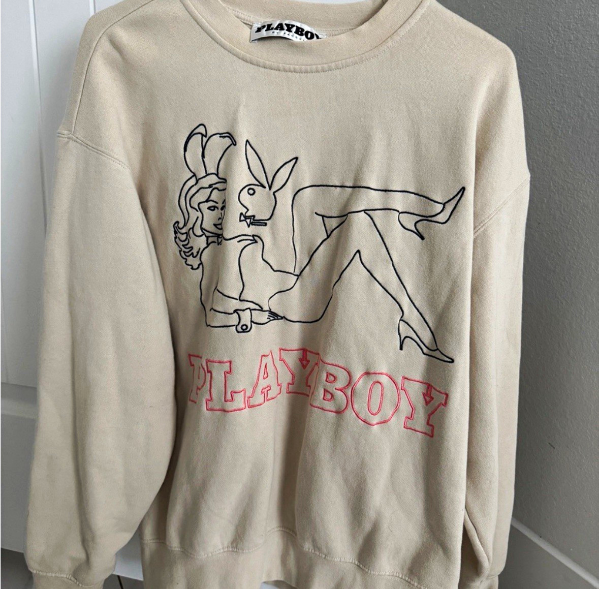 Pacsun Late Night Playboy Cotton Blend Crewneck Sweatshirt