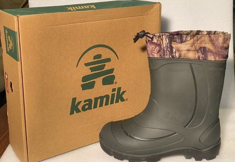 Kamik Snobuster 2 winter boots for kids, Black & Mossy Oak Break-Up, Size 5
