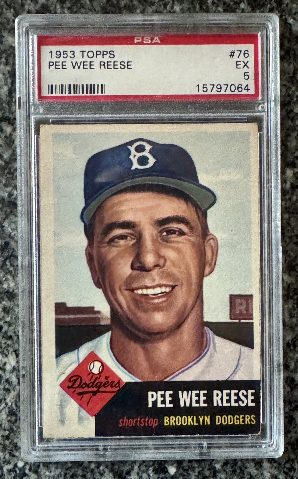 1953 Topps # 76 Pee Wee Reese PSA 5 EX 1953 Topps # 76 Pee Wee Reese PSA 5 EX