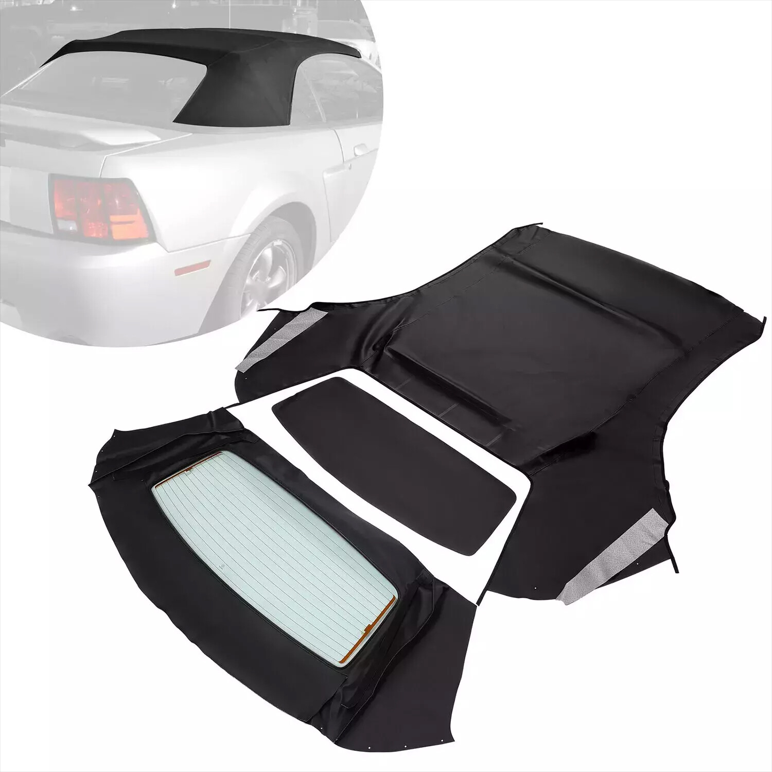 For Ford Mustang 1994-2004 Convertible Soft Top w/ Heated Glass Window Sailcloth For Ford Mustang 1994-2004 Convertible Soft Top w/ Heated Glass Window Sailcloth