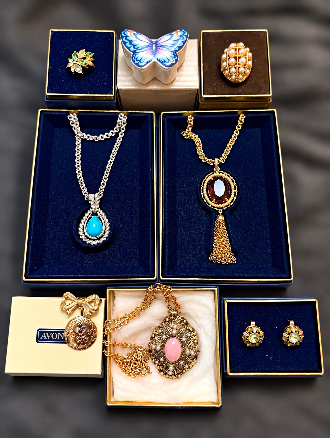 Vintage 1970/80s Avon Jewelry Lot - 8 pieces w/Original Boxes