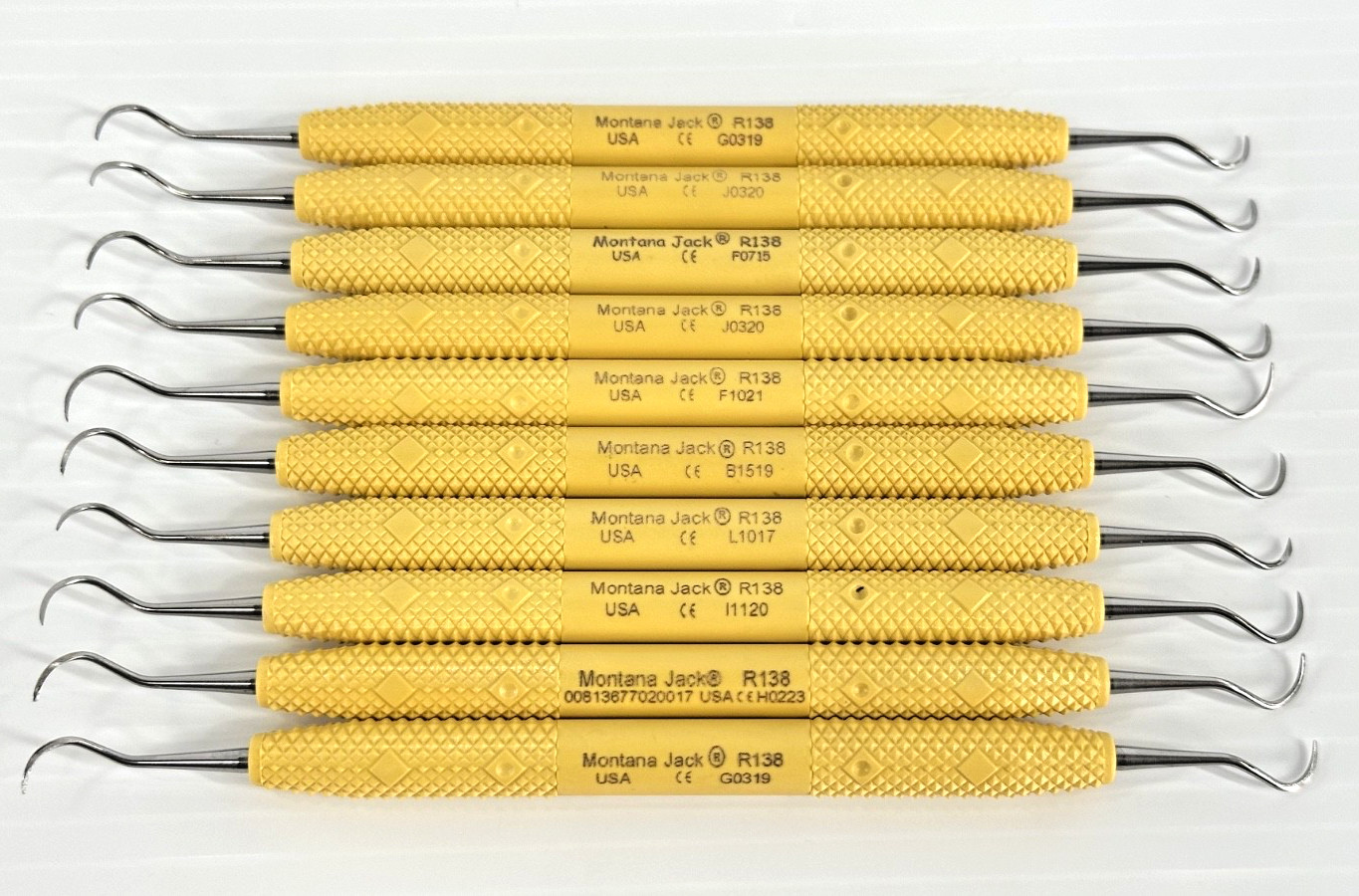 Lot of 10) Montana Jack R138 Dental Sickle Scalers Resin Handles