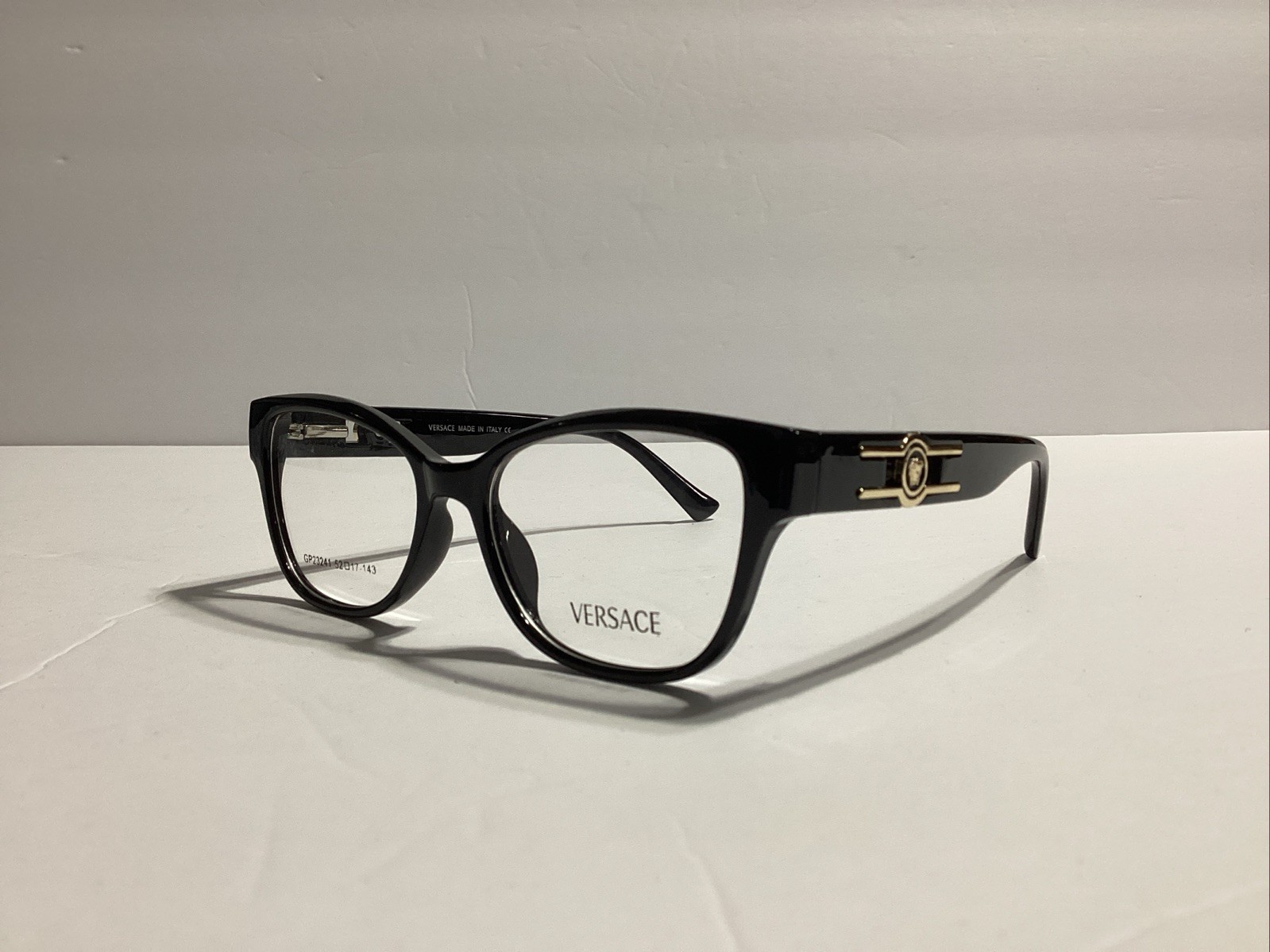 Versace Eyeglasses Transparent Black Full Rim Versace Eyeglasses Transparent Black Full Rim