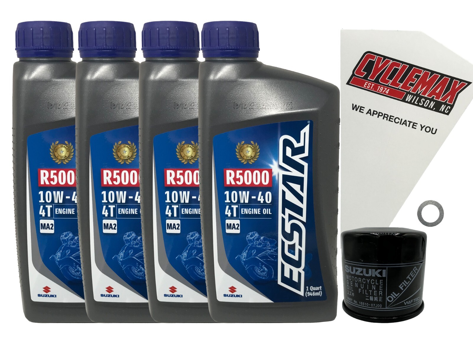 Cyclemax Genuine OEM Standard Oil Change Kit fits 2002-2022 Suzuki VL-800 K1-K5 Cyclemax Genuine OEM Standard Oil Change Kit fits 2002-2022 Suzuki VL-800 K1-K5