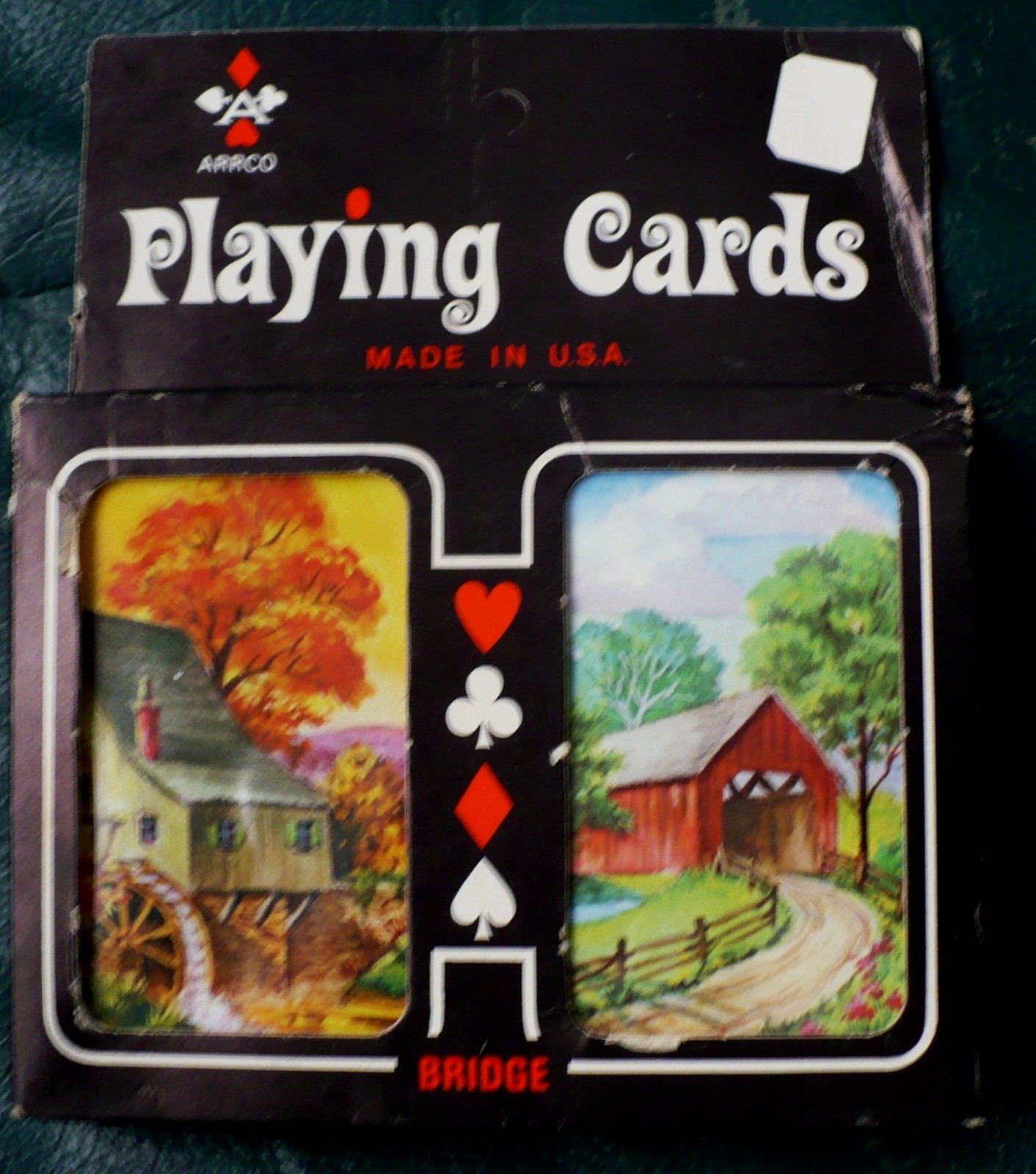 VINTAGE AARCO BRIDGE PLAYING CARDS 2 DECKS COUNTRY SCENES CARDS SEALED