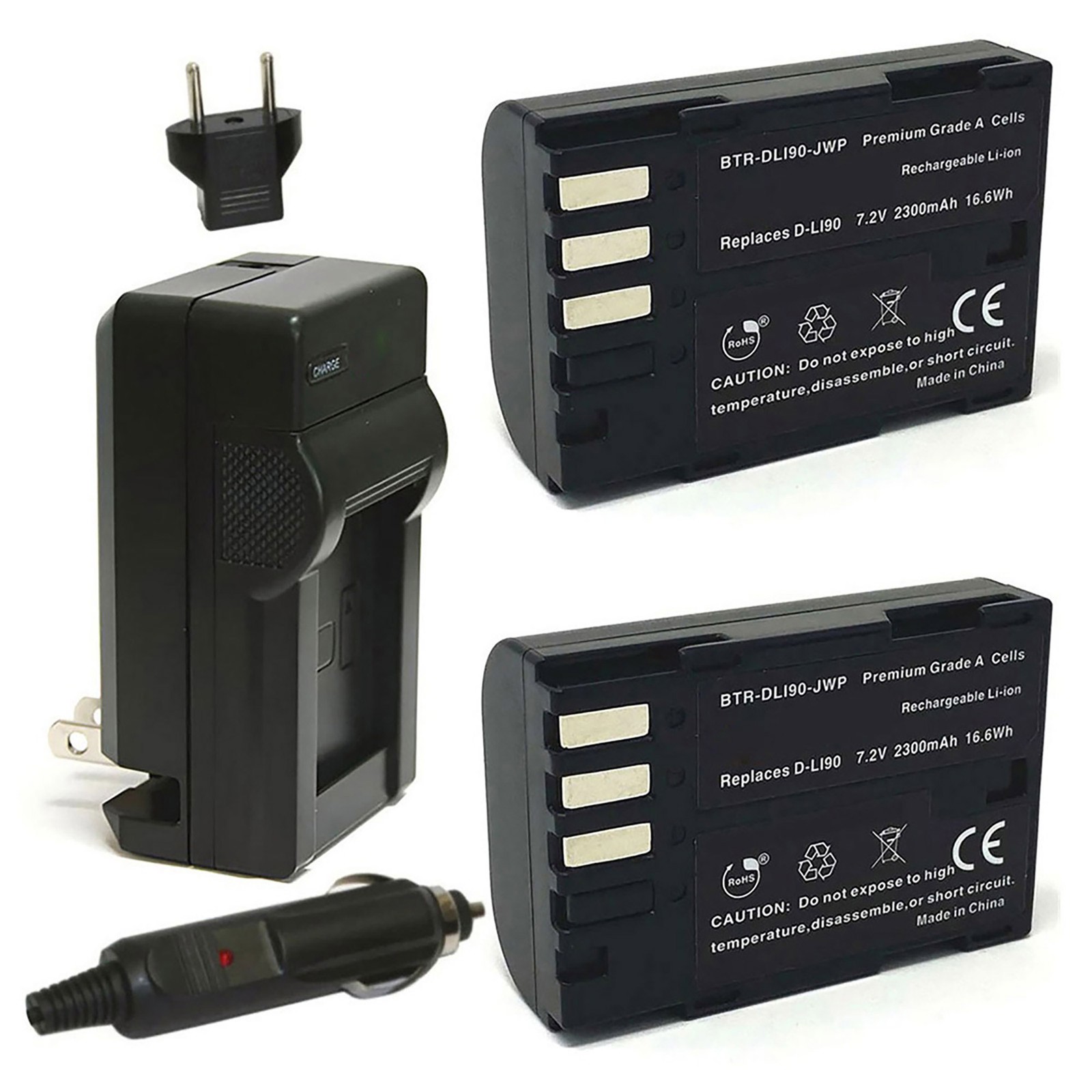 Replacement for Pentax K-3 Mark III Battery (2-Pack, 2300mAh) and Charger Replacement for Pentax K-3 Mark III Battery (2-Pack, 2300mAh) and Charger