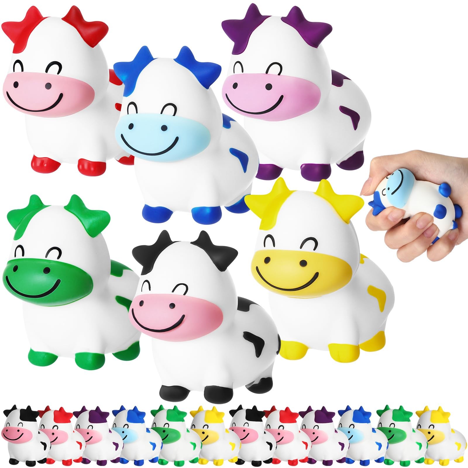 Wettarn 12 Pcs Cows Party Favors Cows Foam Stress Toy Fidget Toy Bulk Cute Fa...