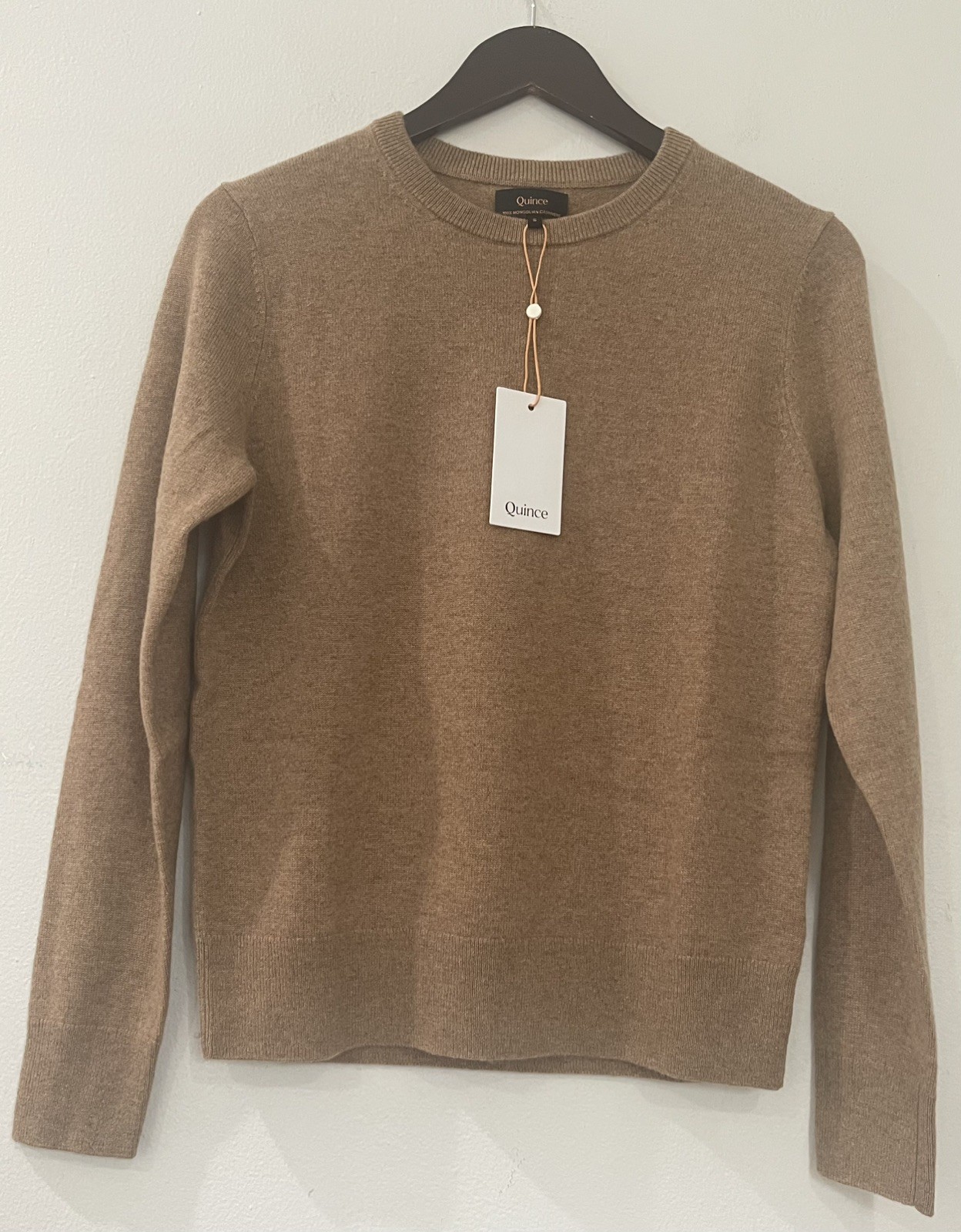 Quince Women’s 100% Mongolian Cashmere Knit Pullover Sweater Crew Neck S Brown
