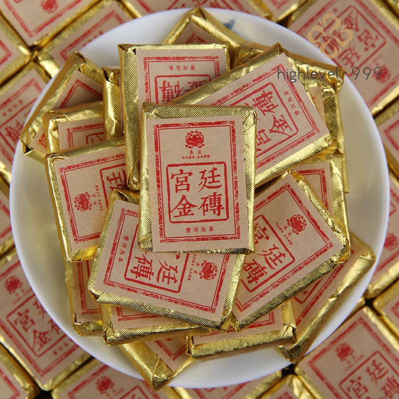 500g Ripe Pu\'er Yunnan Gongting Jujube Aroma Mini Square Compressed Tea Brick