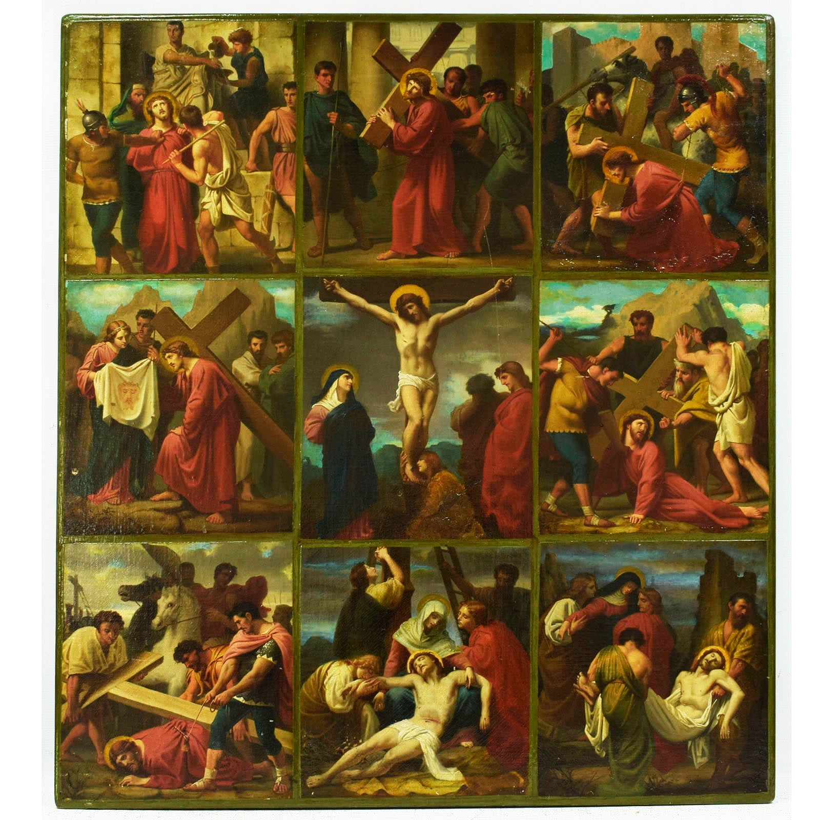 Expertise ca. 1840 – Painting / Icon “The Way of the Cross”, oil 42.9x38.0 in