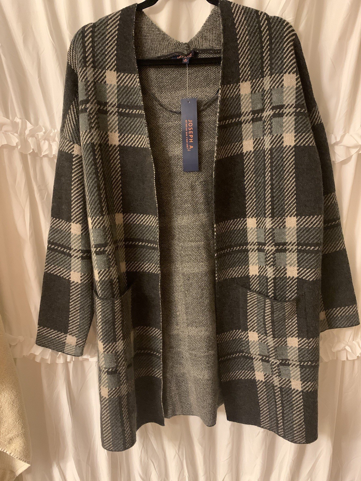 Joseph A Mid Length Woman’s Coat Brown Plaid Size Small New W/ Tags