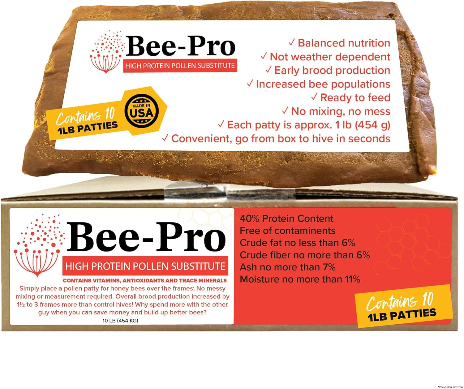 Bee Pollen Patties High Protein Hive Feed Brood Booster Winter Bee Food