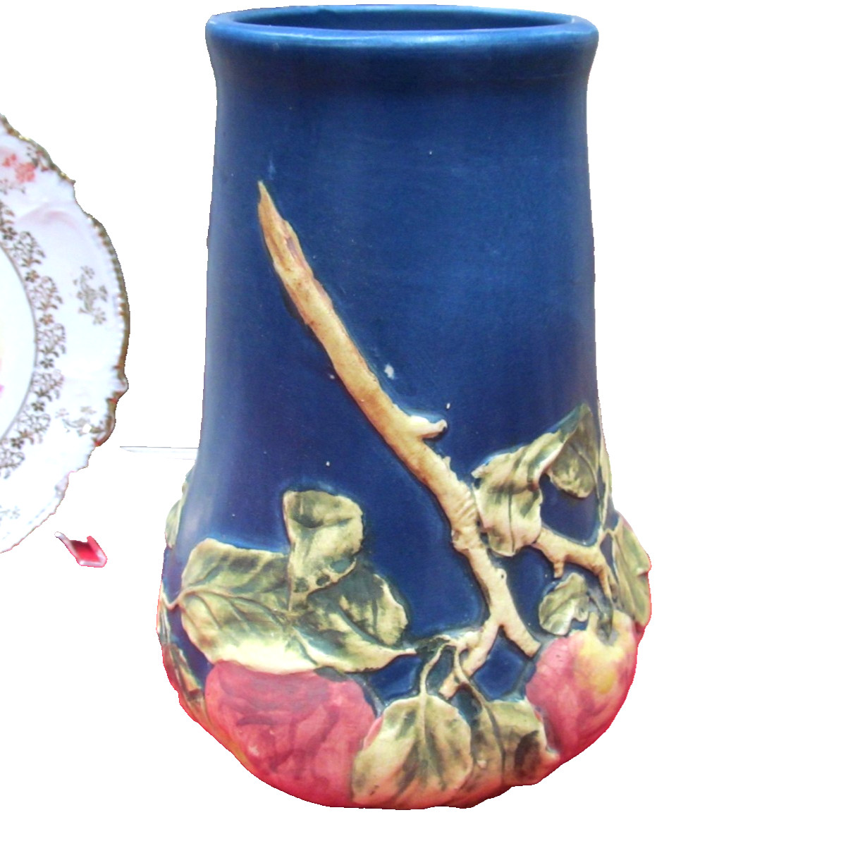 Weller Art Pottery Vase. Blue Baldin Apple Tree Planter Garden Urn Weller Art Pottery Vase. Blue Baldin Apple Tree Planter Garden Urn