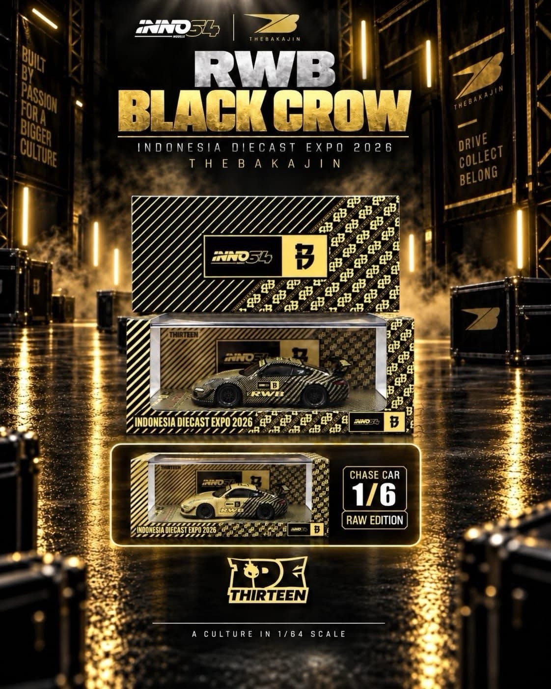 INNO64 RWB BLACK CROW THE BAKAJIN INDONESIA DIECAST EXPO IDE 2026 CHANCE CHASE