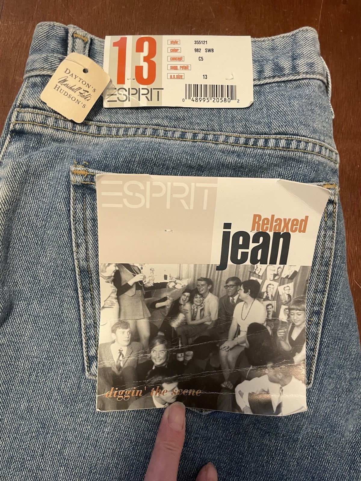 Vintage Esprit Relaxed Jeans Deadstock NOS Size 13 High Rise 90s Denim