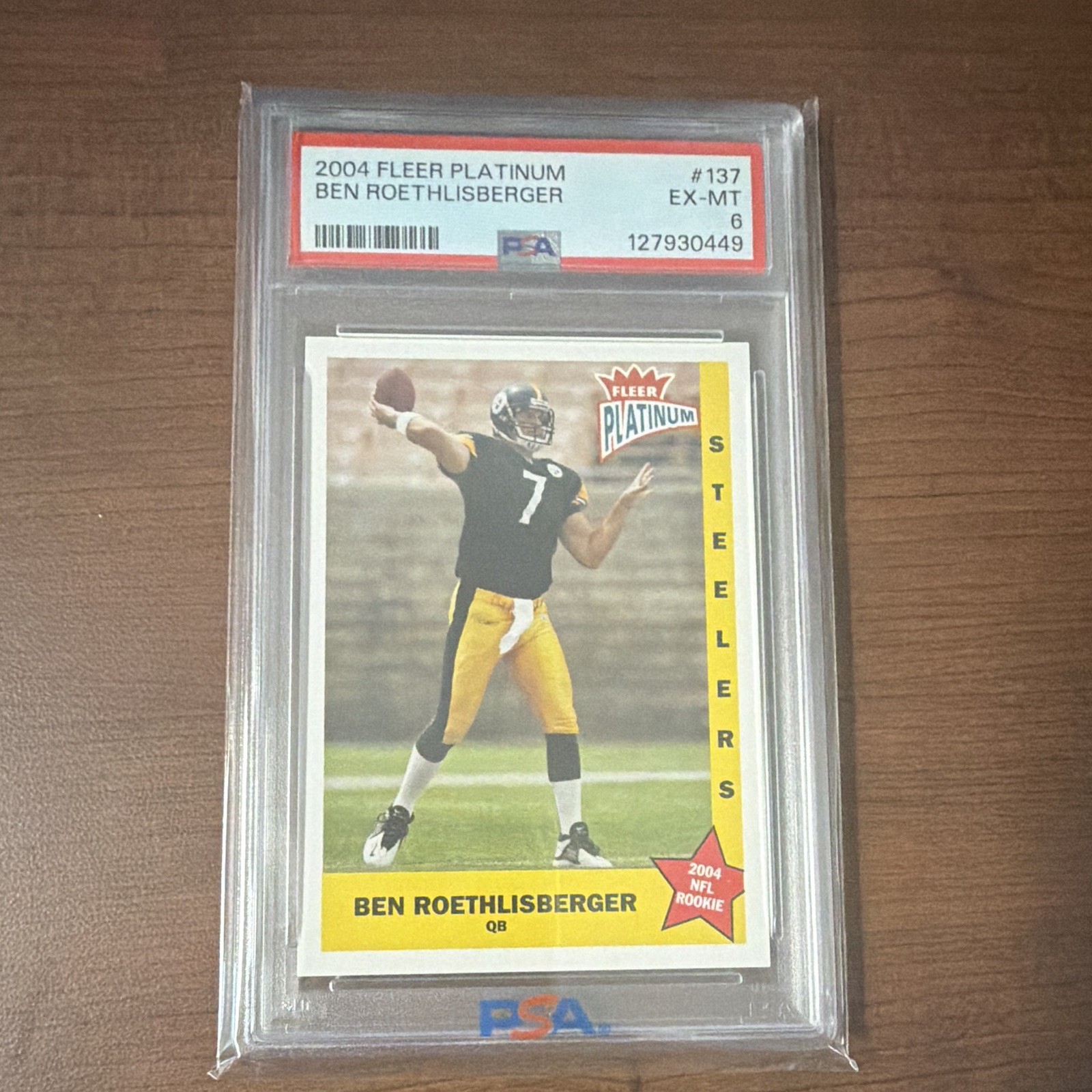 2004 Fleer Platinum Ben Roethlisberger #137 RC Rookie /299 PSA 6 Steelers 2004 Fleer Platinum Ben Roethlisberger #137 RC Rookie /299 PSA 6 Steelers