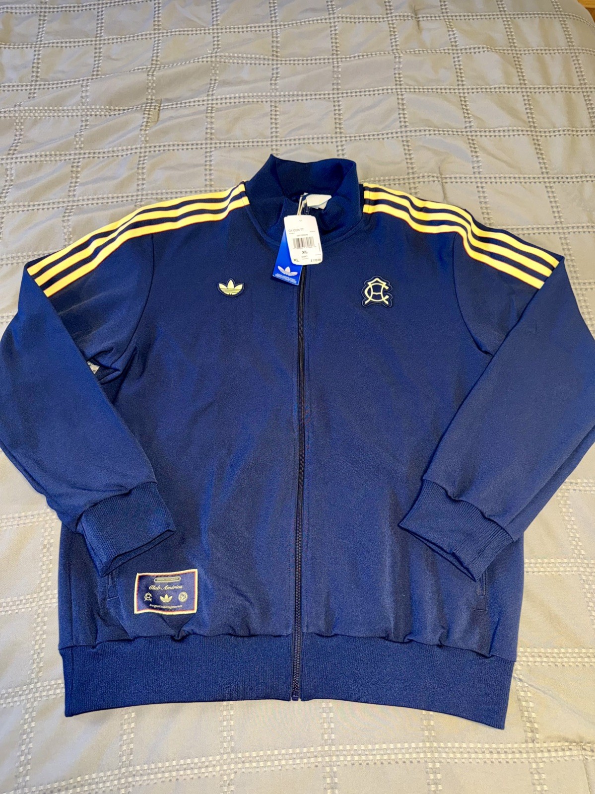 ADIDAS Club America Icon Track Top Mens Navy Blue Size XL KC4410 New With Tags