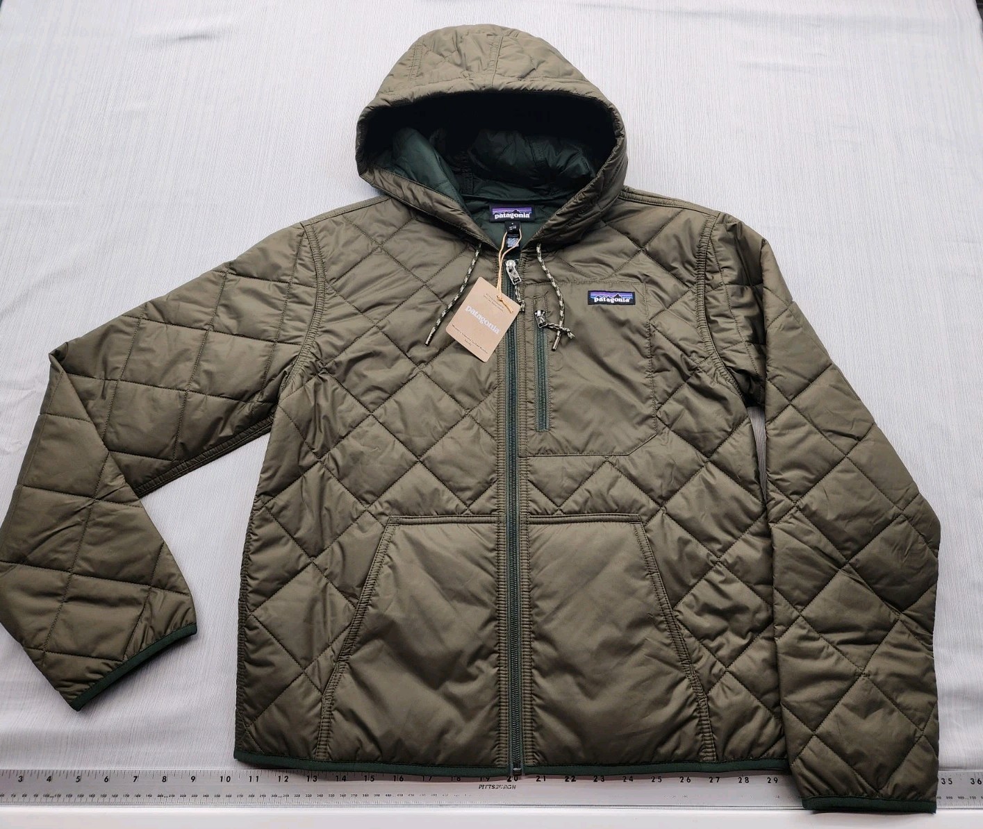Patagonia Diamond Quilted Bomber Hoody Lightweight Jacket Womens Small New