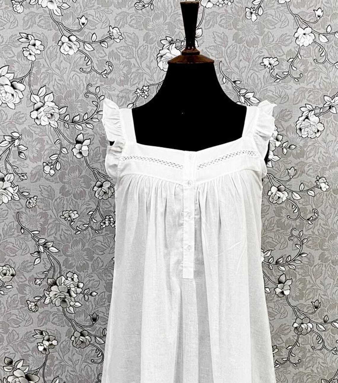 SoieRose 100% Cotton Victorian Nightgown - SR-1002 SoieRose 100% Cotton Victorian Nightgown - SR-1002