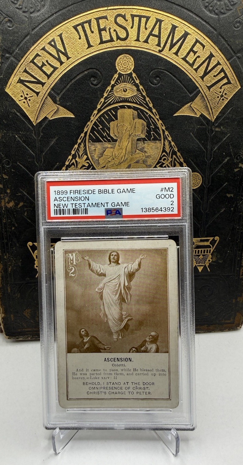 1899 Fireside Bible Game Ascension Jesus Christ New Testament Blue PSA 2 POP 1 1899 Fireside Bible Game Ascension Jesus Christ New Testament Blue PSA 2 POP 1