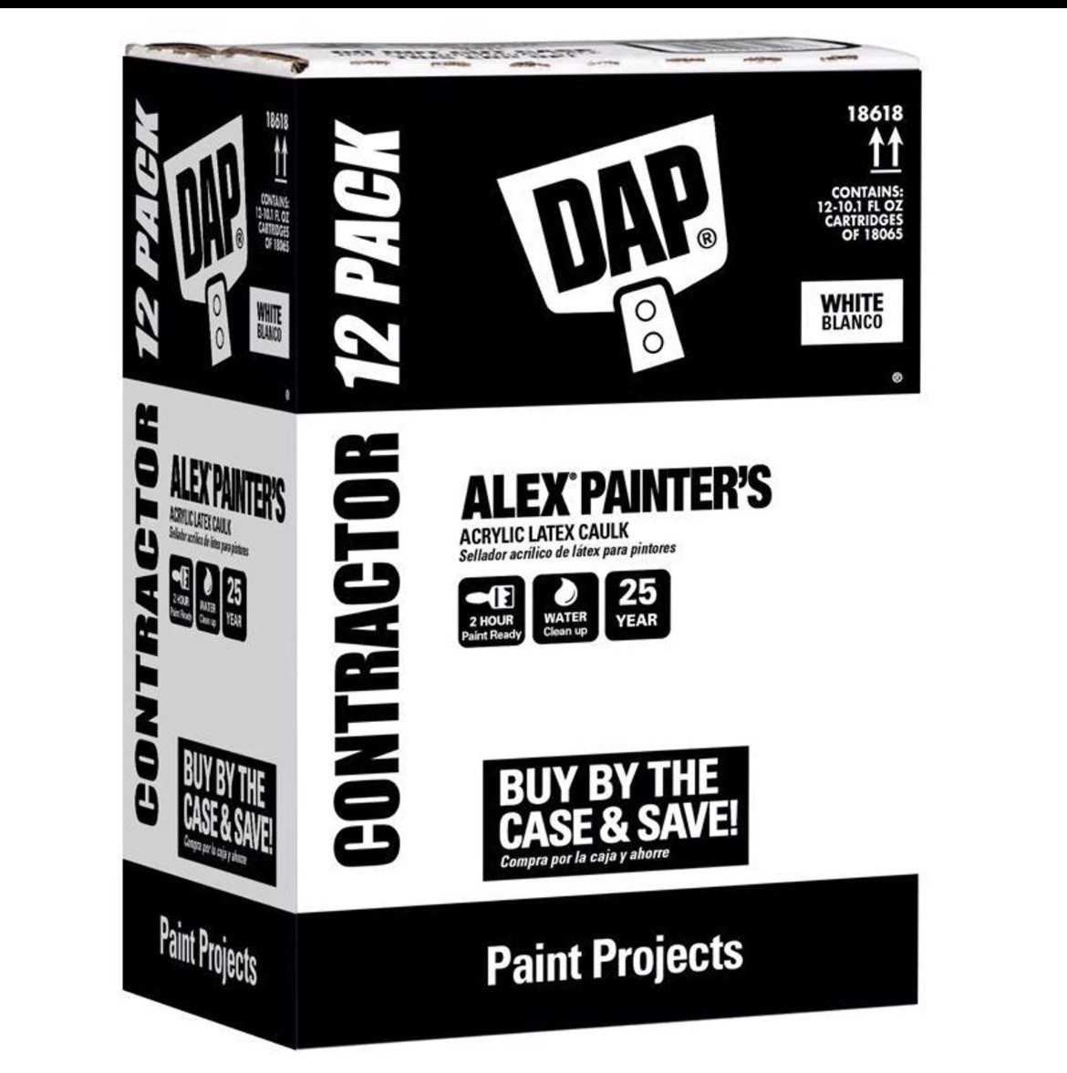 12- Pack DAP Alex White Acrylic Latex Painter's Caulk 10.1 oz