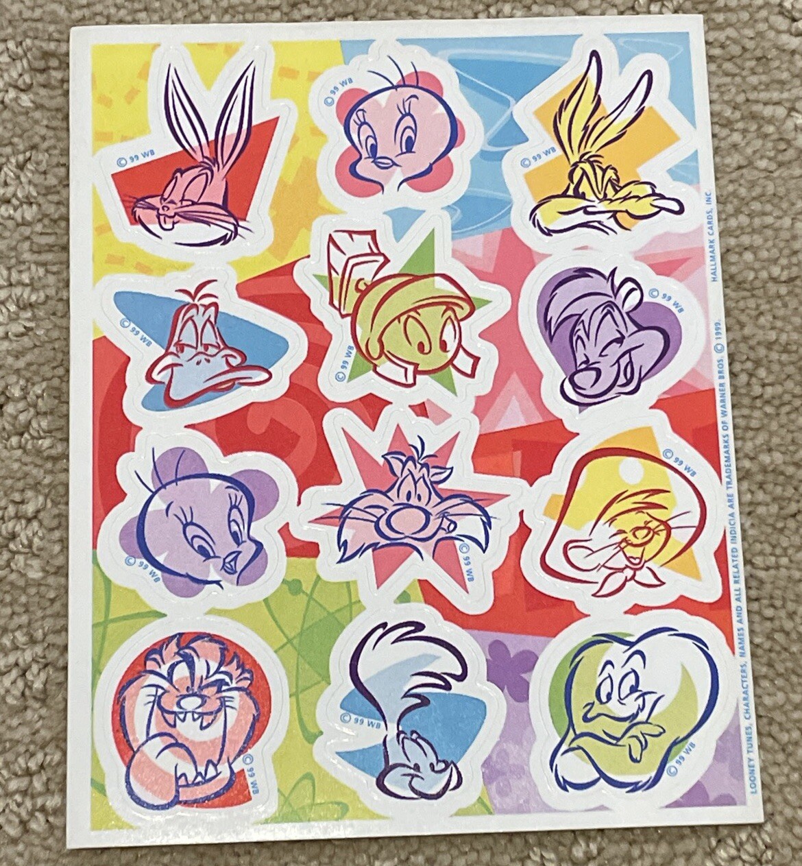 5 Sheets Vtg Hallmark Sticker LOONEY TUNES MIX BUGS BUNNY TWEETY DAFFY STICKERS 5 Sheets Vtg Hallmark Sticker LOONEY TUNES MIX BUGS BUNNY TWEETY DAFFY STICKERS