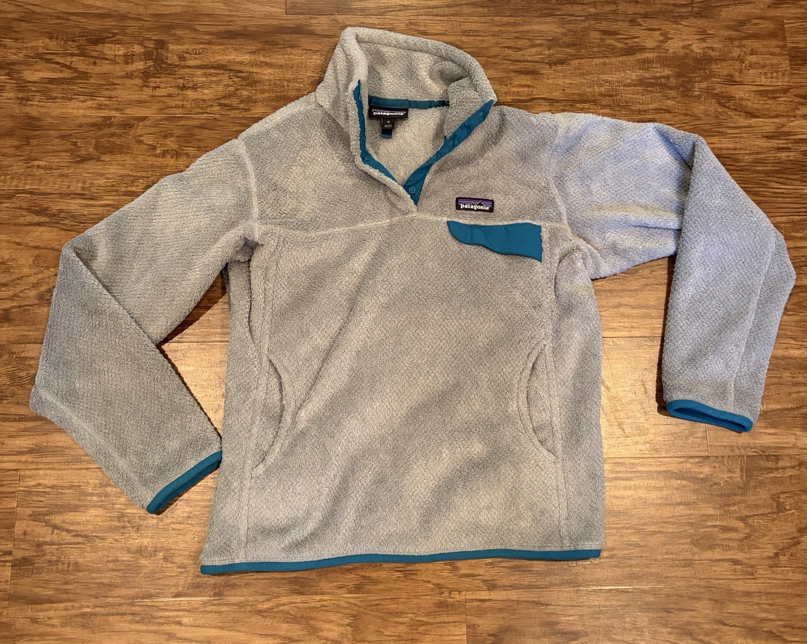 Patagonia Jacket Womens Medium Gray Re-Tool Snap T Fleece Polartec Pullover Hike