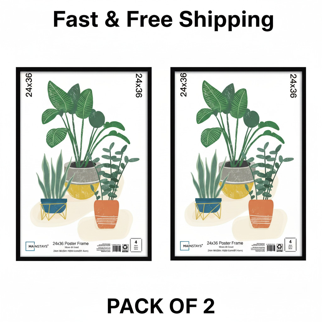 Mainstays 24x36 Black Poster Frame Set of 2 – Wall Mount Display Frames Mainstays 24x36 Black Poster Frame Set of 2 – Wall Mount Display Frames
