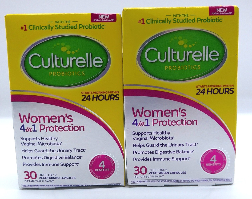 2Pk- Culturelle Women\'s 4-In-1 Protection Probiotic, 60 Capsules,TTt Exp. 1/27+