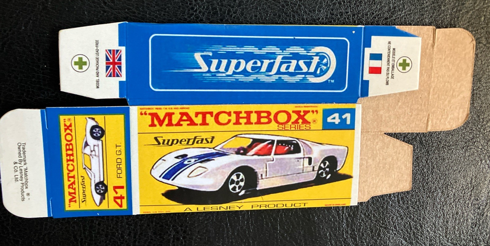 Matchbox Superfast #41 Ford G.T. ‘68-‘70 Type F Repro Box Matchbox Superfast #41 Ford G.T. ‘68-‘70 Type F Repro Box