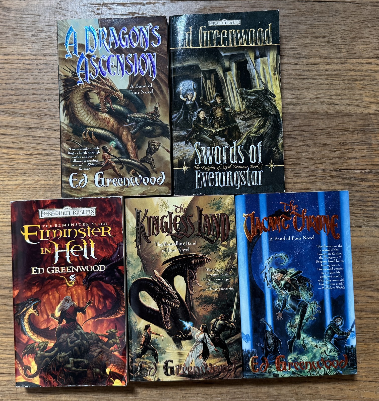 Lot 5 Ed Greenwood Fantasy Novels Knights Myth Drannor Band of Four